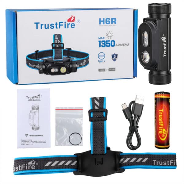 TrustFire H6R 1350 Lumen 152m Rechargeable Headlamp