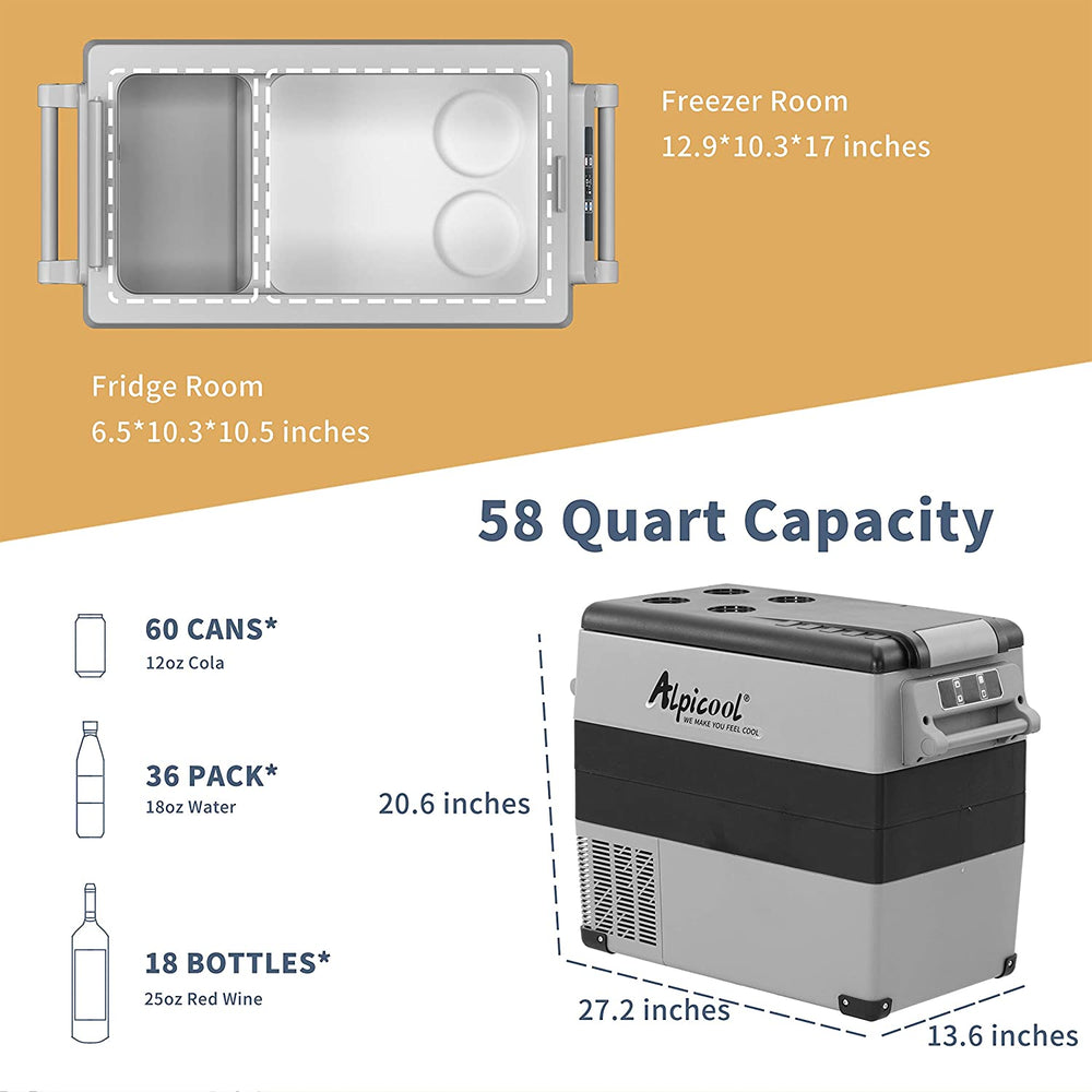 Alpicool CF55 Portable Camping Fridge