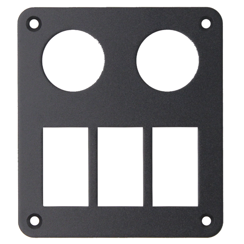 3 Hole Rocker + 2 Round Hole Panel Aluminium