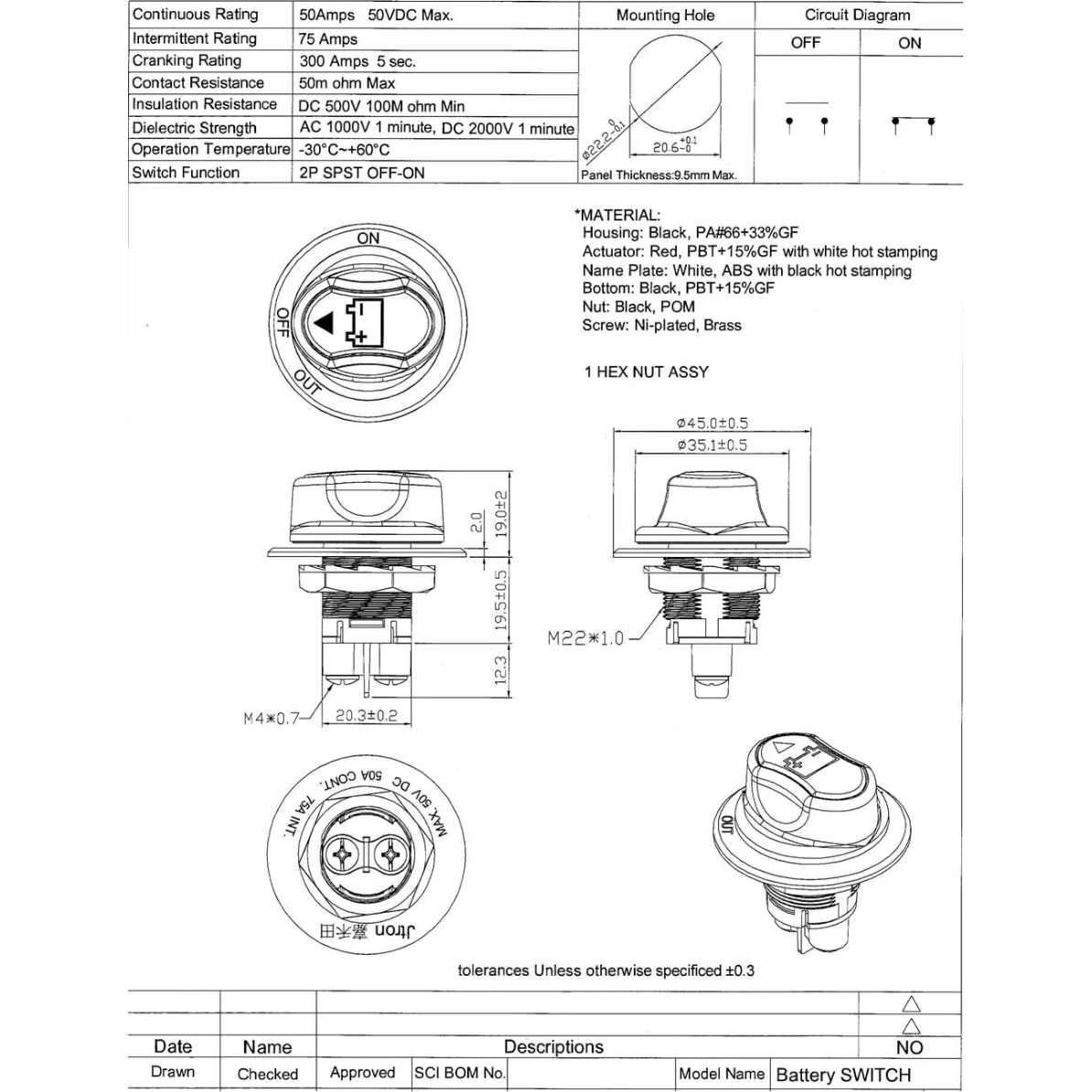 50A Battery Kill Switch