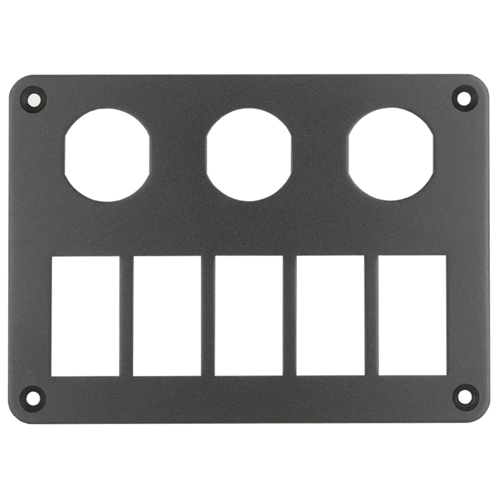 6 Hole Rocker + 3 Round Hole Panel Aluminium