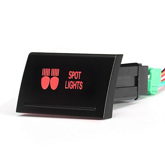 Volkswagen Amarok push switch, large for in dash above radio 43x27mm Red led "spot light" - the4x4store.co.za