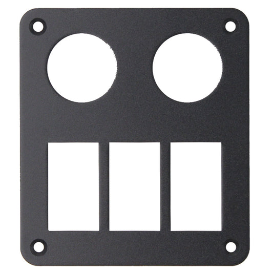 3 Hole Rocker + 2 Round Hole Panel Aluminium