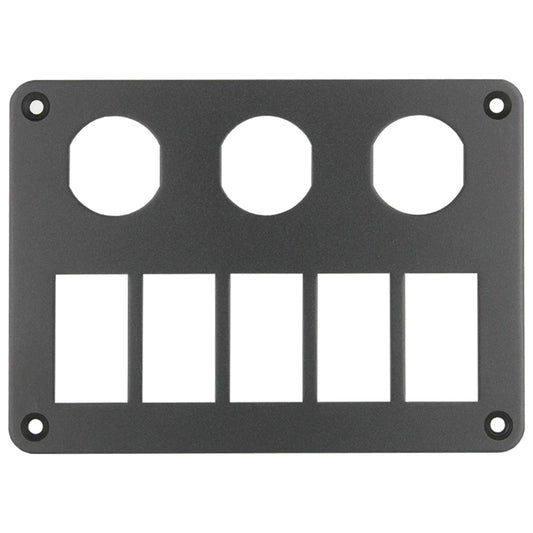 6 Hole Rocker + 3 Round Hole Panel Aluminium
